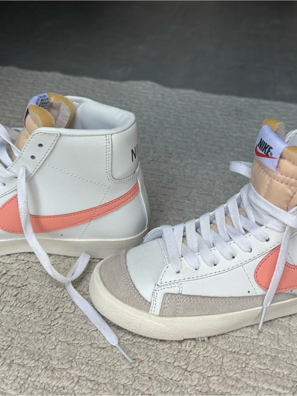Nike Women’s High-Top Sneakers in Coral/White